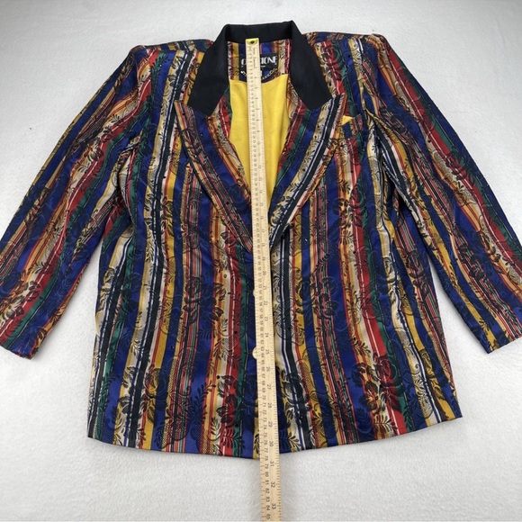 Criscione Sz L Brocade Floral Vintage Embellished Jacket Blazer Made In USA - Picture 13 of 16